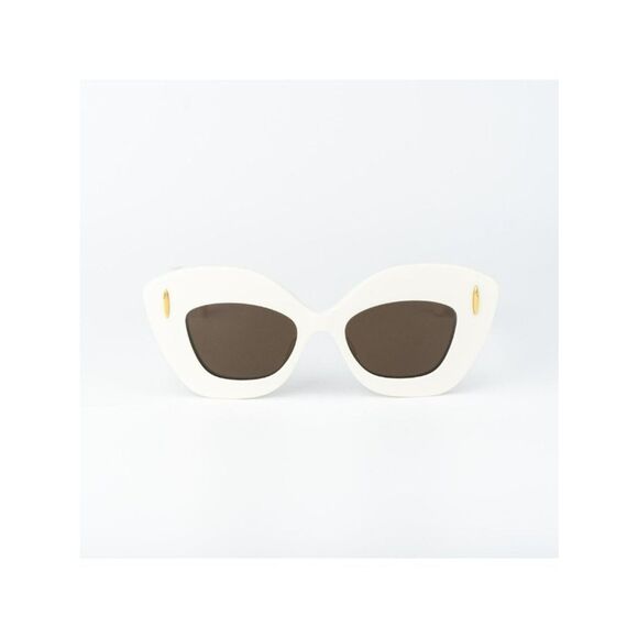 Loewe Women Sunglasses Ivory Brown Cat Eye LW40127I ANAGRAM 25E NEW AUTHENTIC
